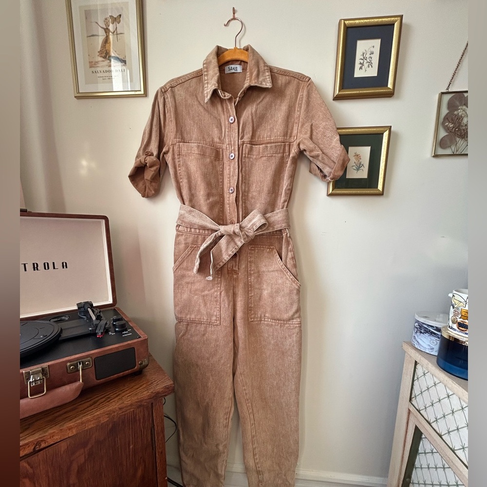 Denim Short Sleeved Jumpsuit
